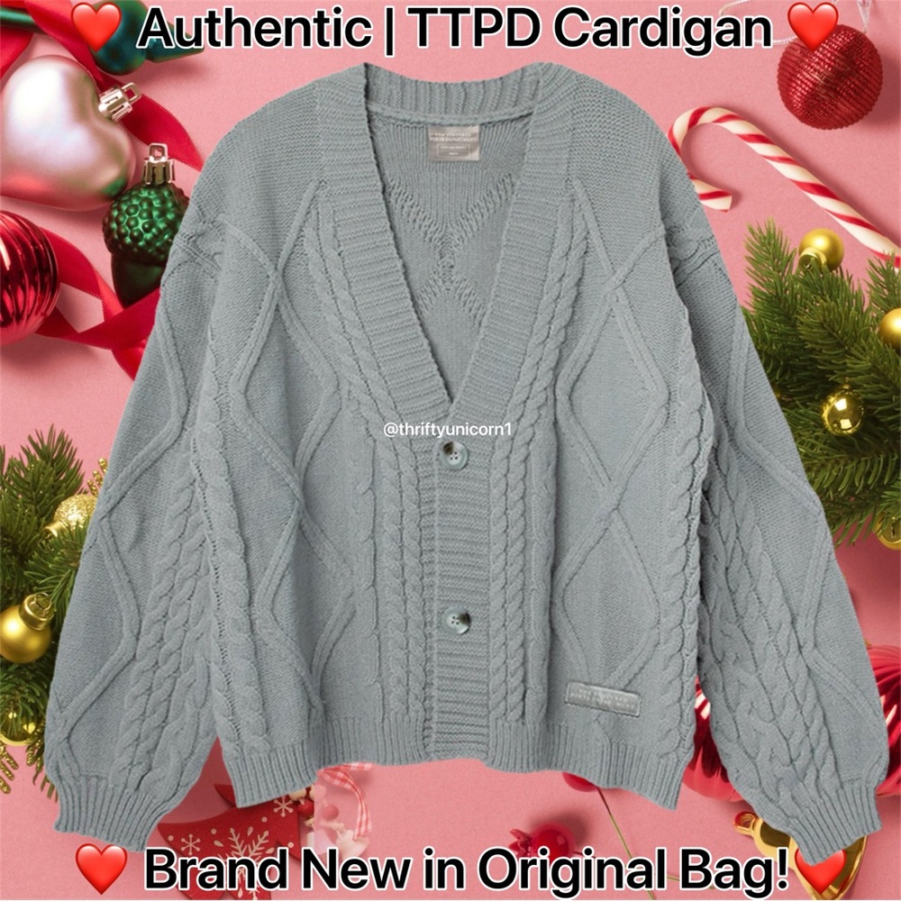 *Authentic* BNIB Taylor Swift Tortured Poets Department TTPD Gray Cardigan XS/SM